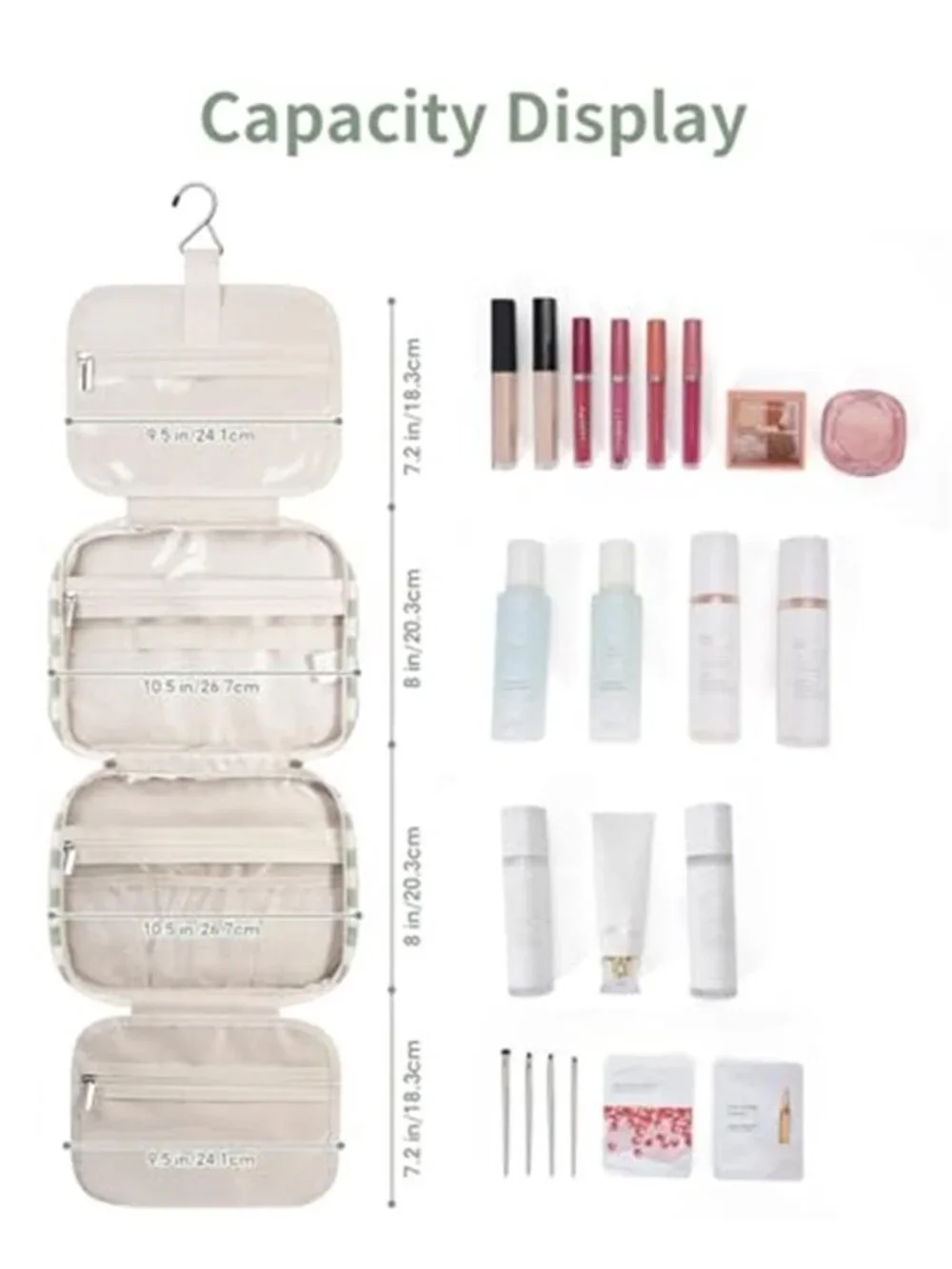 Large Travel Toiletry Bag Hanging Makeup Cosmetic Organizer Water Resistant Case